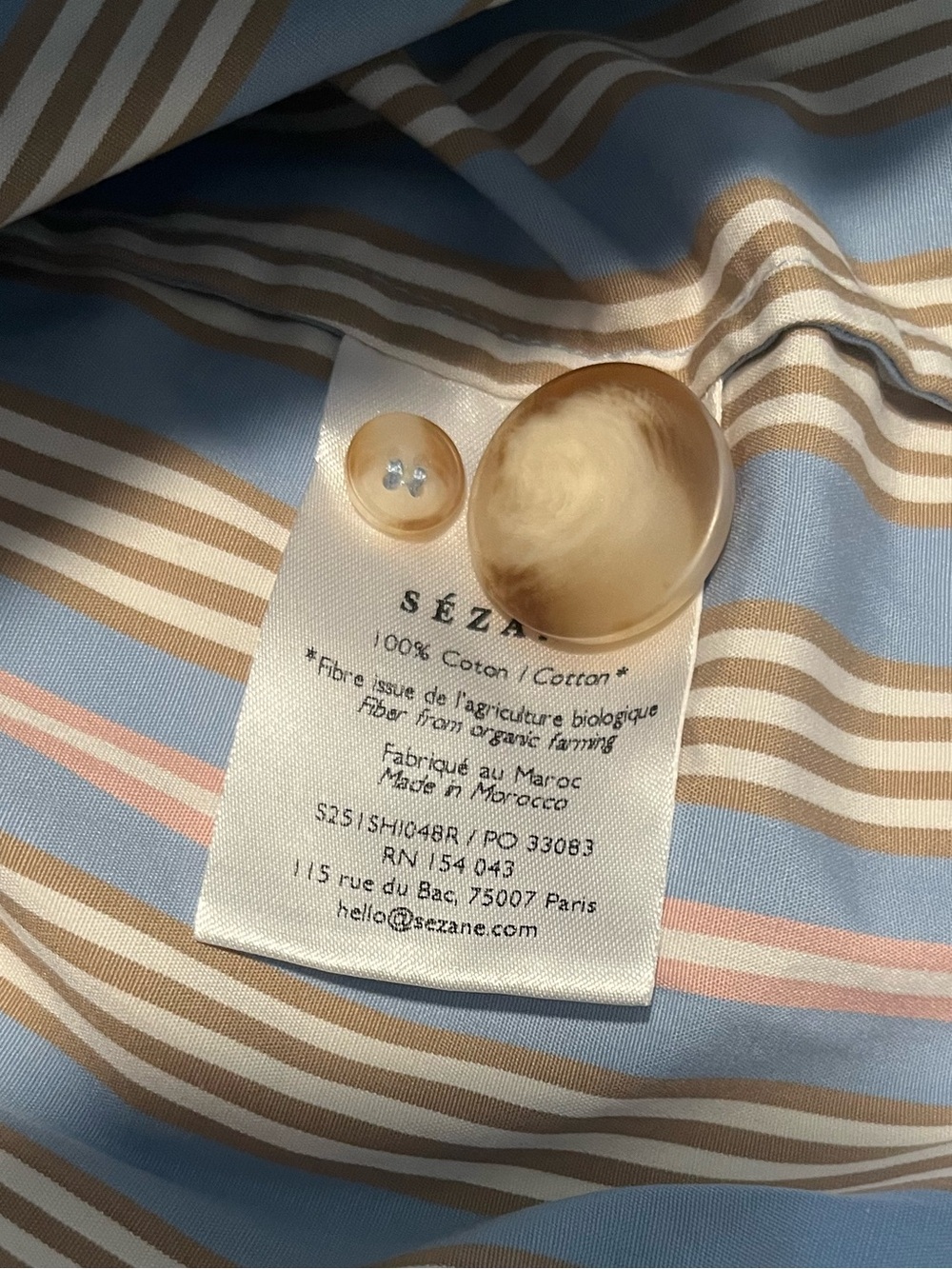 Sezane Ambre Shirt in Pastel Stripes - Picture 9 of 11